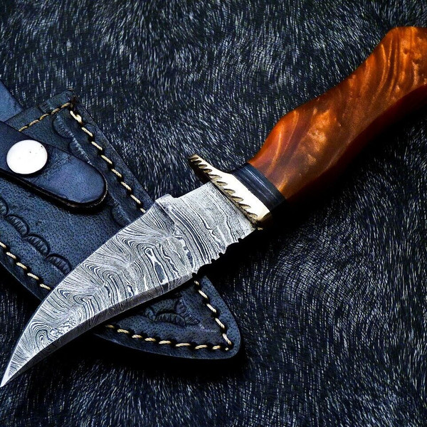 10 Inch Hand Forged Damascus Blade Bowie Hunting Knife near me.jpg