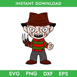 Freddy Krueger Chibi Svg, Freddy Krueger Svg, Horror Movie Svg, Halloween Svg, Png, Dxf, Eps Instant Download