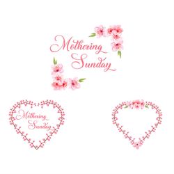 Mothering Sunday Flowers Heart SVG PNG, Flowers Heart SVG