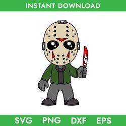 Jason Voorhees Chibi Svg, Jason Voorhees Svg, Horror Movie Svg, Halloween Svg, Png, Dxf, Eps Instant Download