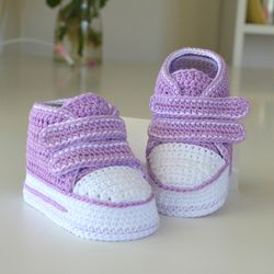 Crochet baby sneakers pattern, boy girl infant booties, newborn soft sole shoes, coming home outfit B19