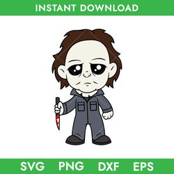 Michael Myers Chibi Svg, Michael Myers Svg, Horror Movie Svg, Halloween Svg, Png, Dxf, Eps Instant Download