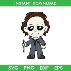 michael myers chibi svg, michael myers svg, horror movie svg, halloween svg, png, dxf, eps instant download