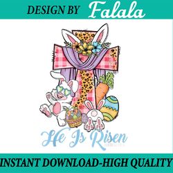 he is risen leopard cross bunny happy easter 2023 png, he is risen png design, easter png, digital download