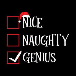 Nice Naughty Genius Check List Santa Hat SVG PNG