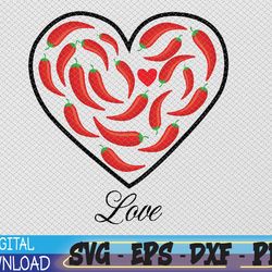 heart of peppers svg, eps, png, dxf, digital download