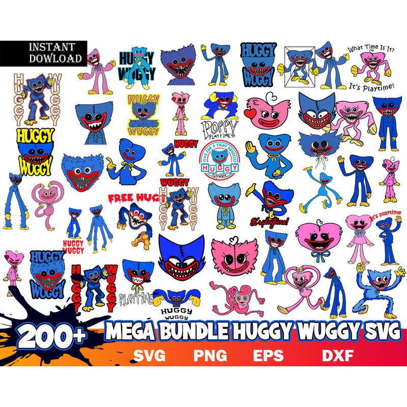 Huggy Wuggy Svg, Kissy Missy Svg, Poppy Playtime Svg, Characters SVG, Cut files for Cricut.jpg