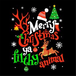 merry christmas ya filthy animal reindeer svg png