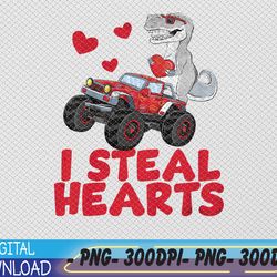 kids i steal hearts dinosaur valentines day png, digital download