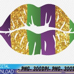 mardi gras lips png, digital download