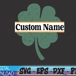 personalized four leaf clover svg, eps, png, dxf, digital download