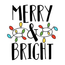 merry bright christmas fairy lights svg png, christmas decorations svg