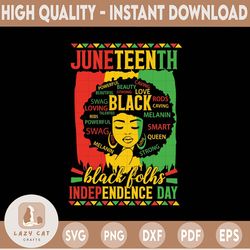 Juneteenth Black Folks' Independence Day Svg, Juneteenth Black woman, black history designs download, Svg Png