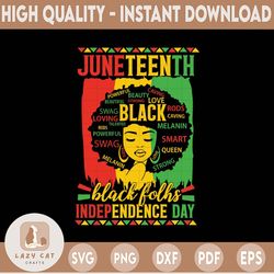 juneteenth black folks' independence day svg, juneteenth black woman, black history designs download, svg png