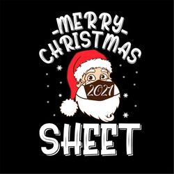 Merry Christmas 2021 Sheet Santa Head SVG PNG
