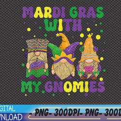 funny mardi gras with three gnomes mardi gras and my gnomies png, digital download