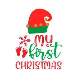 My First Christmas New Baby Born SVG PNG