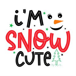i'm snow cute happy snowman face svg png