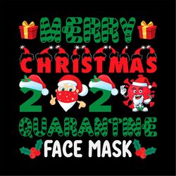 merry christmas 2022 quarantine face mask corona virus svg png