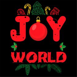 Joy World Christmas Bauble Christmas Holly Berry SVG PNG