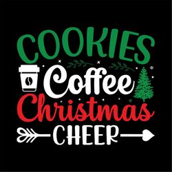 Cookies Coffee Christmas Cheer SVG PNG, Christmas Tree SVG
