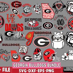 georgia bulldogs bundle svg, 120 file georgia bulldogs svg, bundle ncaa svg, for cricut, silhouette, digital, file cut
