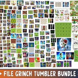 130 file grinch tumbler bundle png , bundle christmas png , for cricut, silhouette, digital, file cut