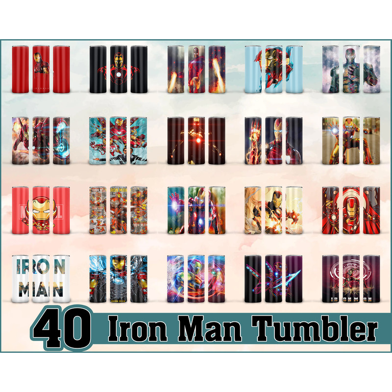 Iron Man Tumbler, Iron Man PNG, Tumbler design, Digital download.jpg
