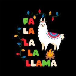 Fa La La La Llama String Light Llama With Flower Crown Svg Png