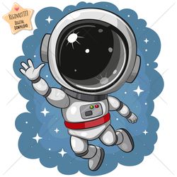 Cute Cartoon Astronaut PNG, clipart, Sublimation Design, Cool, Print, clip art, Boys