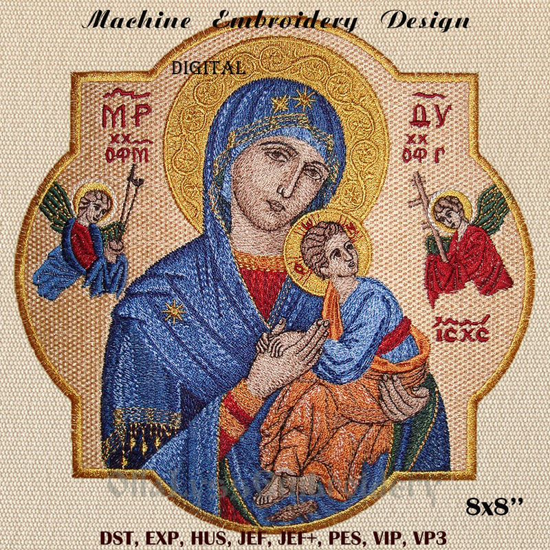 Catholic Machine Part Our Lady of Perpetual Help 8x8 machine embroidery design | Inspire Uplift