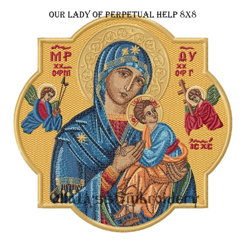Catholic Machine Part Our Lady of Perpetual Help 8x8 machine embroidery design | Inspire Uplift