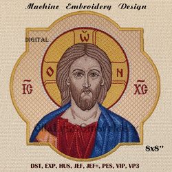 Icon of Jesus Christ 8x8 machine embroidery design