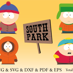 south park svg, south park clipart, south park png, vector file, instant download, digital download, svg, png, dxf, eps,