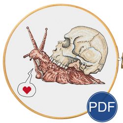 snail cross stitch pattern