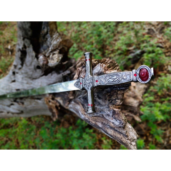 Harry Potter Sword Of Gryffindor Movie Replica Fantasy Sword With Leather Sheath, Handmade Sword, Gift For Him, Gift For Husband, Birthday Gift (4).jpg