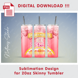 Smirnoff Ice Lemonade Template - Seamless Sublimation Pattern - 20oz SKINNY TUMBLER - Full Tumbler Wrap