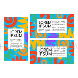 vector business card childish doodle shape bright templates