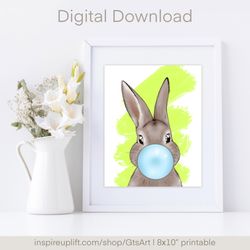 Printable rabbit wall art, Printable wall art, Digital wall art, Printable posters, Printable posters wall art, Printabl