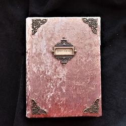 Handmade book of shadow complete Moon grimoire custom Fully written spell book 8 by 6 in.fabric cover