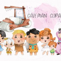 flinstones watercolor clipart