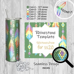 RHINESTONE TUMBLER Template SS20-5mm 50X49stones Cheetah pri - Inspire ...