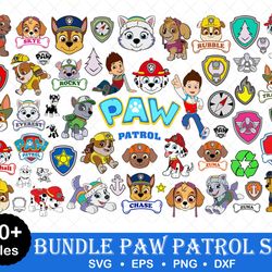 paw patrol svg bundle, paw patrol svg, dog svg, cartoon clipart files, digital vector file, bundle svg -downlo