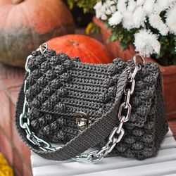 Crochet pattern Bubble BON BON bag Video tutorial PDF pattern Crossbody bag pattern Crochet handbag Polyester cord