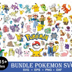 Pokemon Svg Bundle, Pokemon Svg, Picachu Svg, Pokemon, Cartoon Clipart Files, Digital Vector File, Bundle Svg - Download