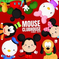 mickey characeters and friends png clipart bundle