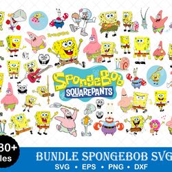 spongebob svg bundle,  spongebob svg, cartoon clipart files, digital vector file, bundle svg - downlo