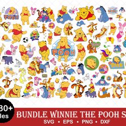 Winnie the Pooh Svg Bundle, Pooh Bear Svg, Pooh Svg, Cartoon Clipart Files, Digital Vector File, Bundle Svg - Downlad