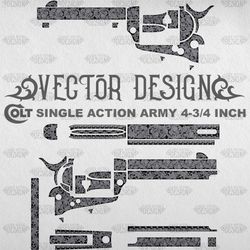 VECTOR DESIGN Colt single action army 4-3.4 inch Scrollwork