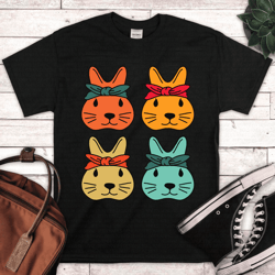 bunny face bunny lover easter retro vintage t-shirt - rabbit lover gift, bunny mom shirt, hare shirt, easter rabbit tee